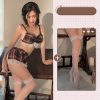 Bộ Cosplay Váy Sọc Caro Phối Ren