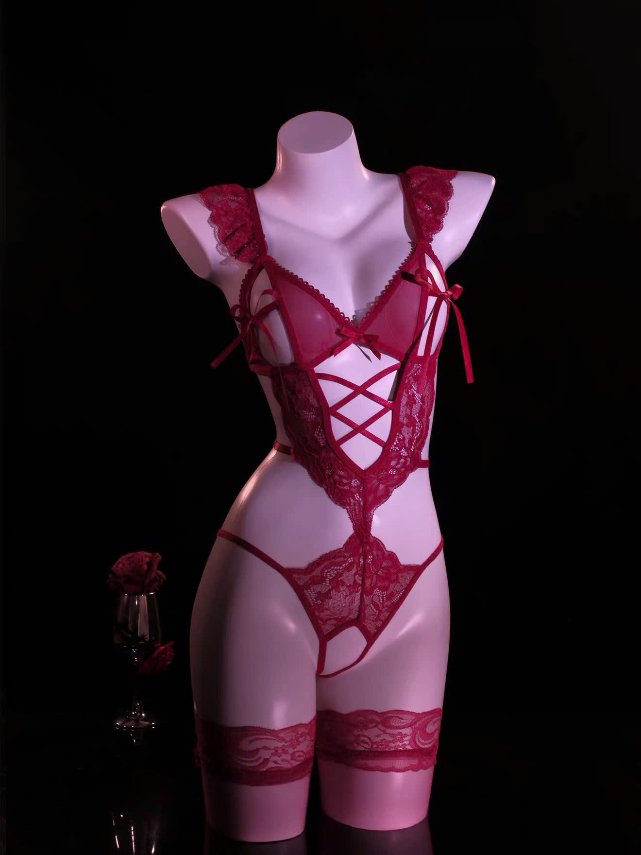 Bộ Bodysuit Nữ Cột Nơ Sexy