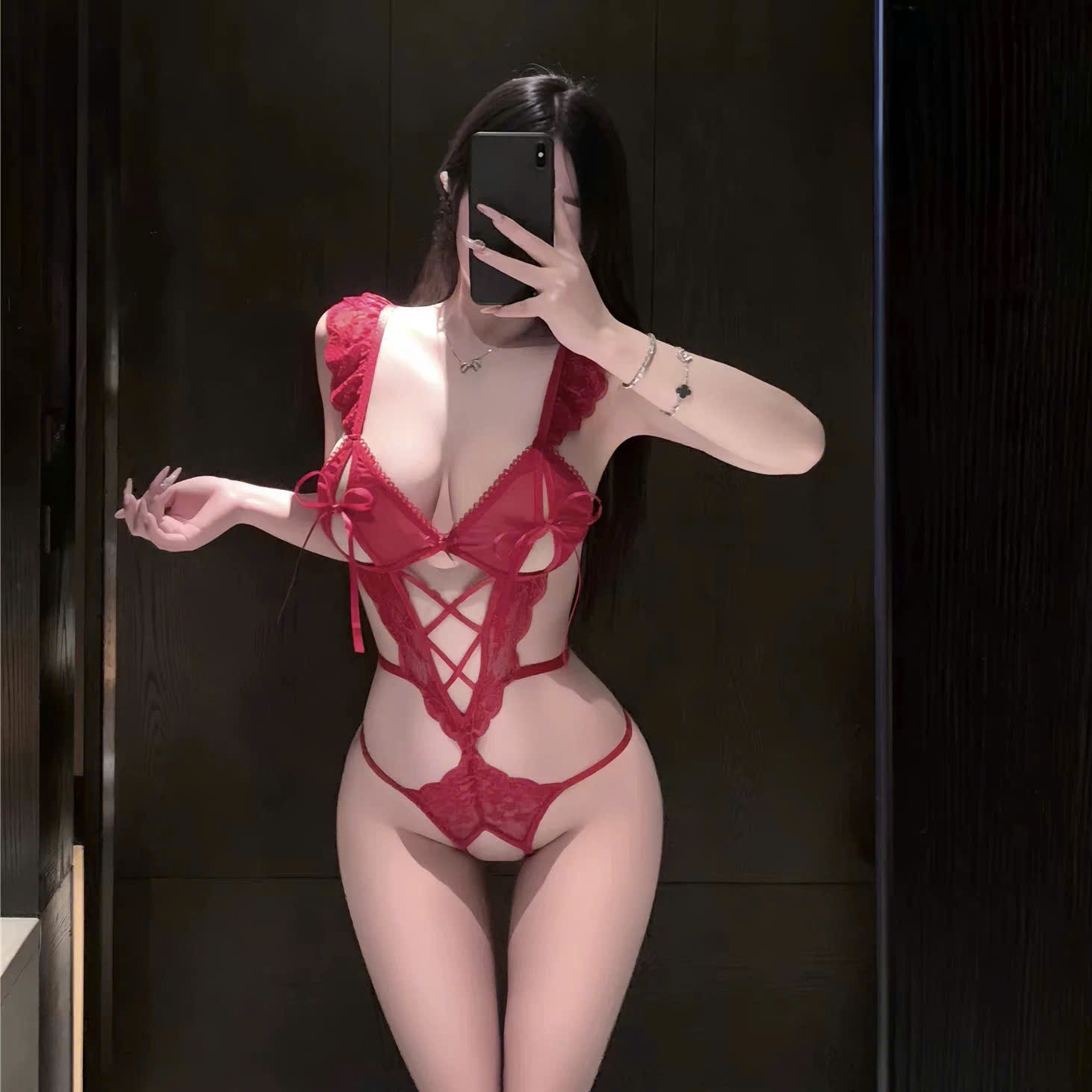Bộ Bodysuit Nữ Cột Nơ Sexy