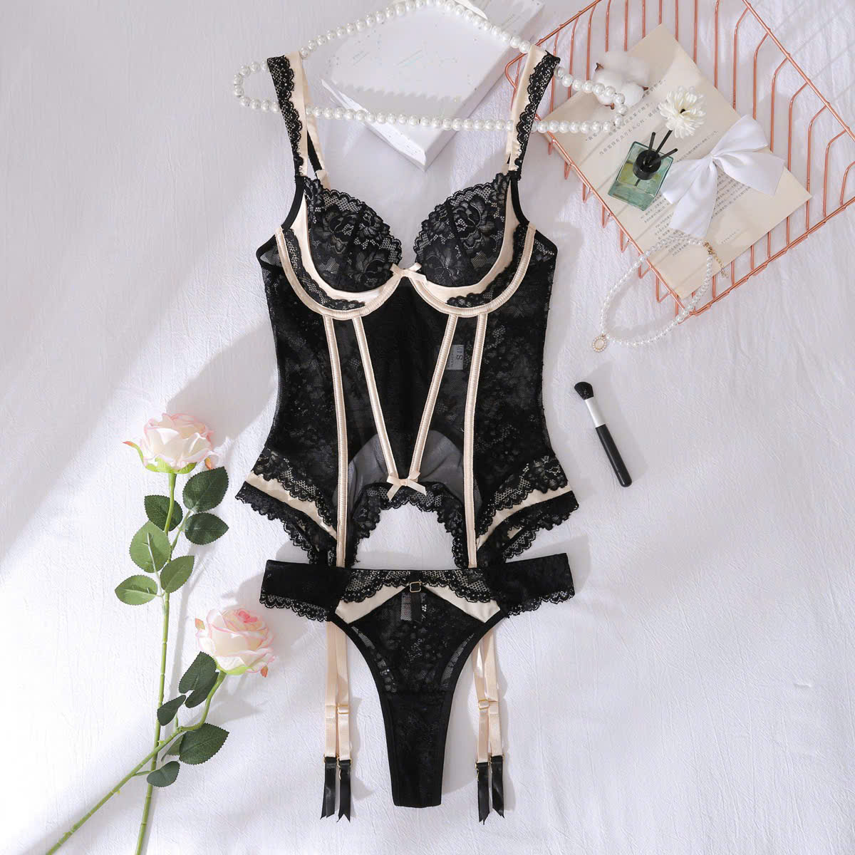 Bộ Corset Ren Sexy Gợi Cảm