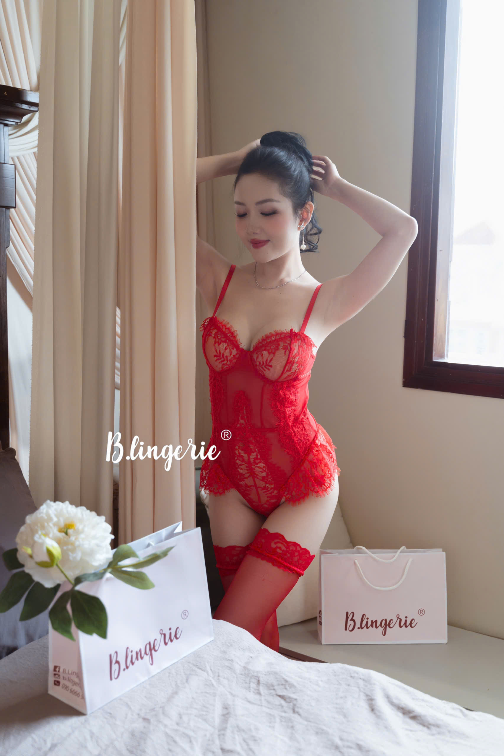 Bộ Bodysuit Lace Quyến Rũ